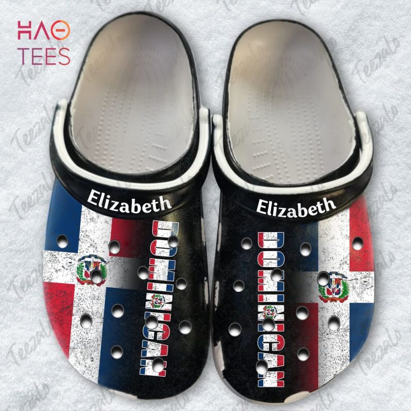 Dominican Personalized Clogs Shoes With A Half Flag Dominican Personalized Clogs Shoes With A Half Flag