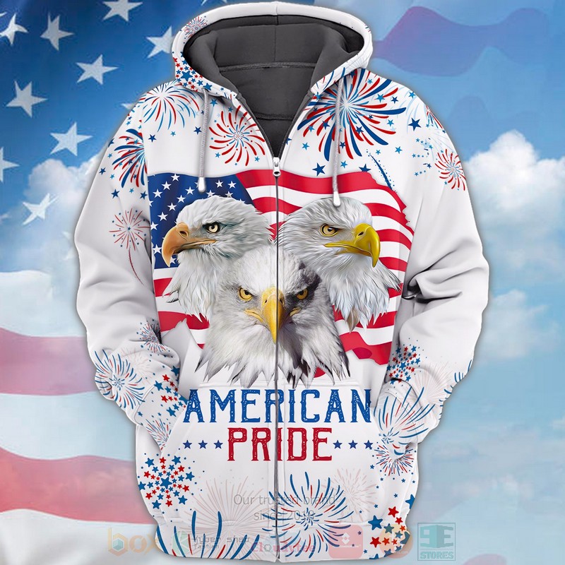 Eagle American Pride Independence Day Is Coming White 3D Hoodie Eagle American Pride Independence Day Is Coming White 3D Hoodie