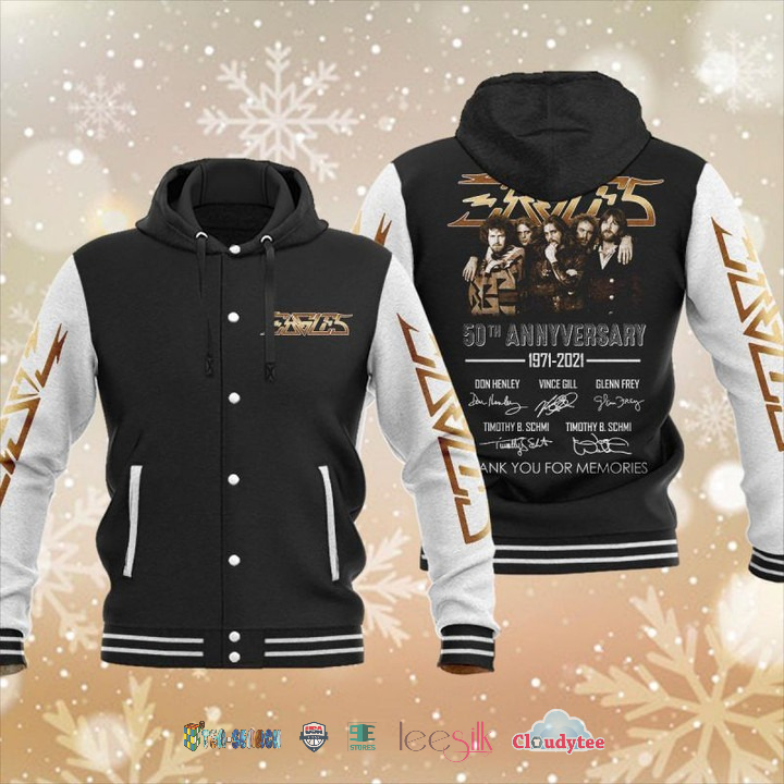 Eagles-50Th-Annyversary-1971-2021-Baseball-Hoodie-Jacket-1