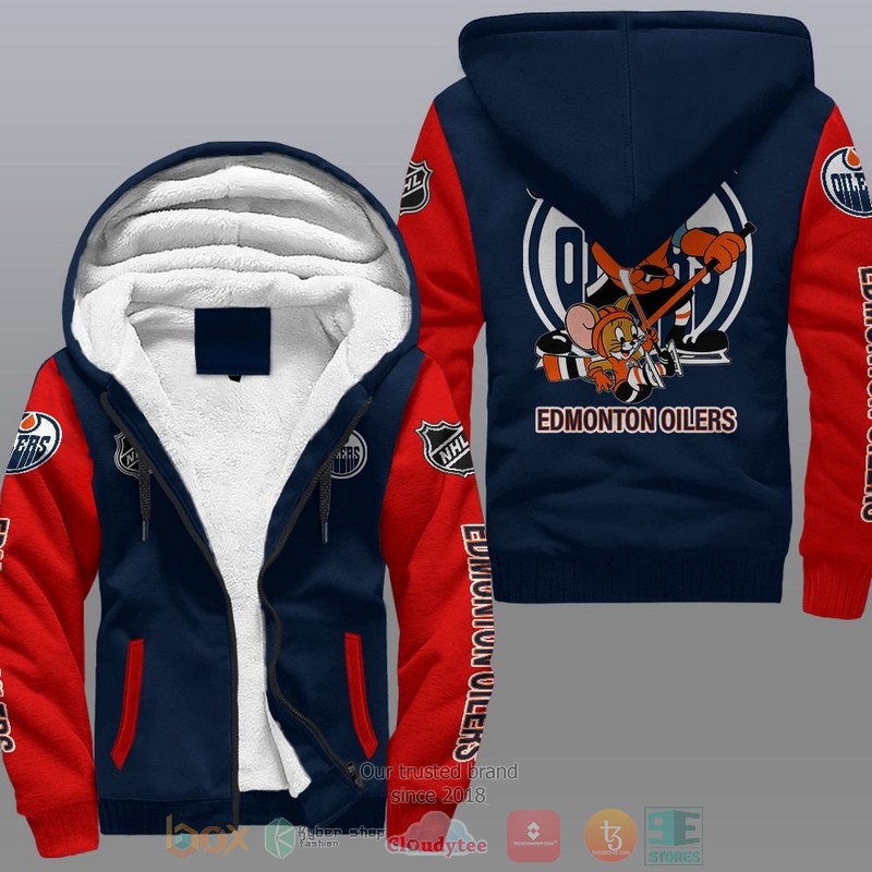 Edmonton Oilers Nhl Tom And Jerry Fleece Hoodie Edmonton Oilers Nhl Tom And Jerry Fleece Hoodie