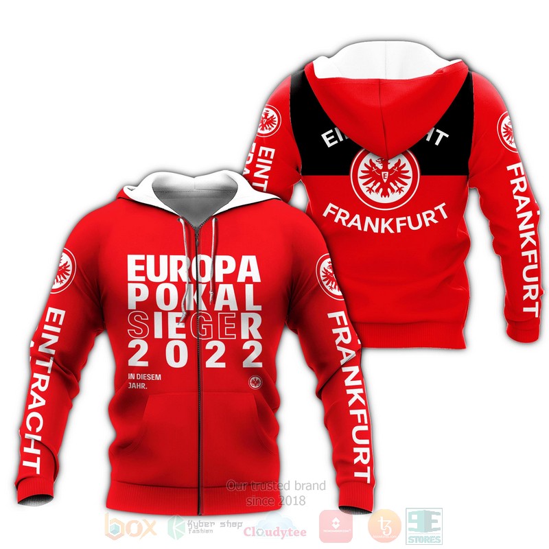 Eintracht Frankfurt Europapokal Sieger 2022 Red 3D Hoodie Eintracht Frankfurt Europapokal Sieger 2022 Red 3D Hoodie