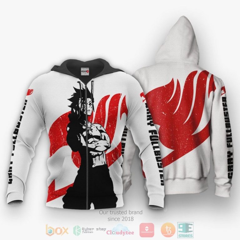 Fairy Tail Gray Fullbuster Silhouette Anime 3D Hoodie Bomber Jacket Hot Sale 2024