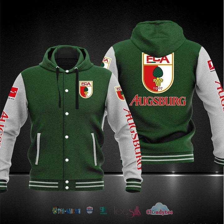 Fc Augsburg Baseball Hoodie Jacket Fc Augsburg Baseball Hoodie Jacket