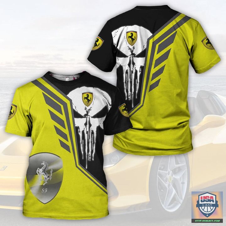 Ferrari Punisher Skull 3D All Over Print Hoodie T-Shirt Ferrari Punisher Skull 3D All Over Print Hoodie T-Shirt