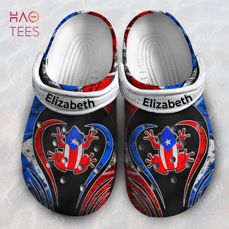 Frog Flag Puerto Rico Camo Pattern Personalized Clogs Shoes Frog Flag Puerto Rico Camo Pattern Personalized Clogs Shoes