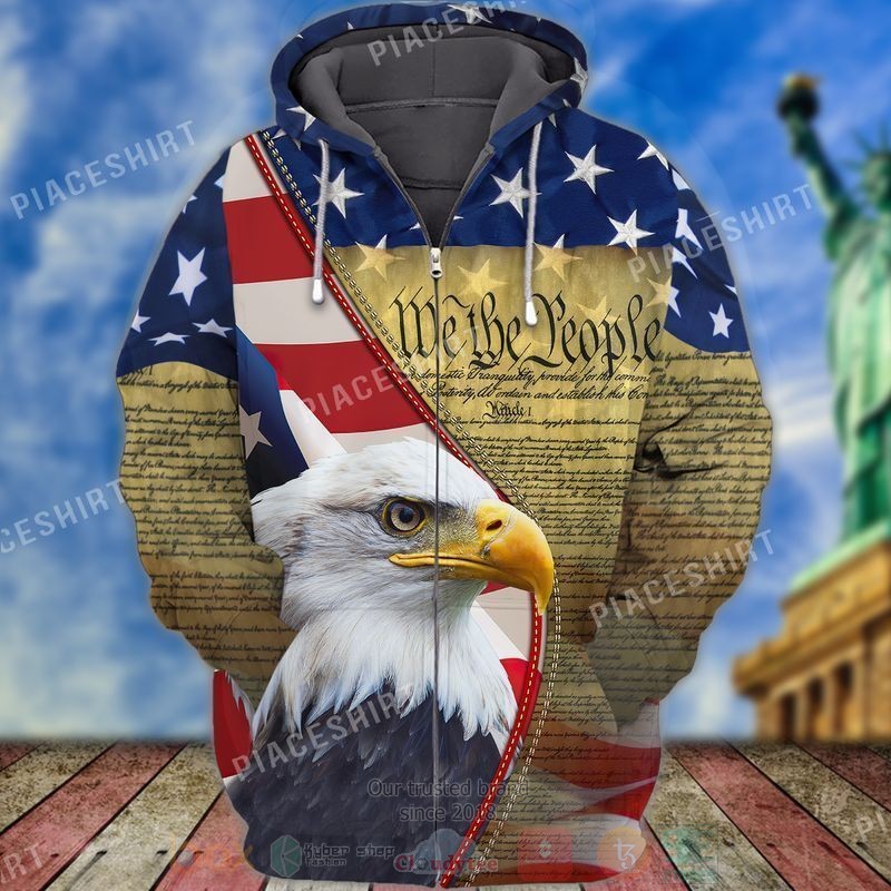 God Bless America Eagle Flag 3D Zip Hoodie God Bless America Eagle Flag 3D Zip Hoodie