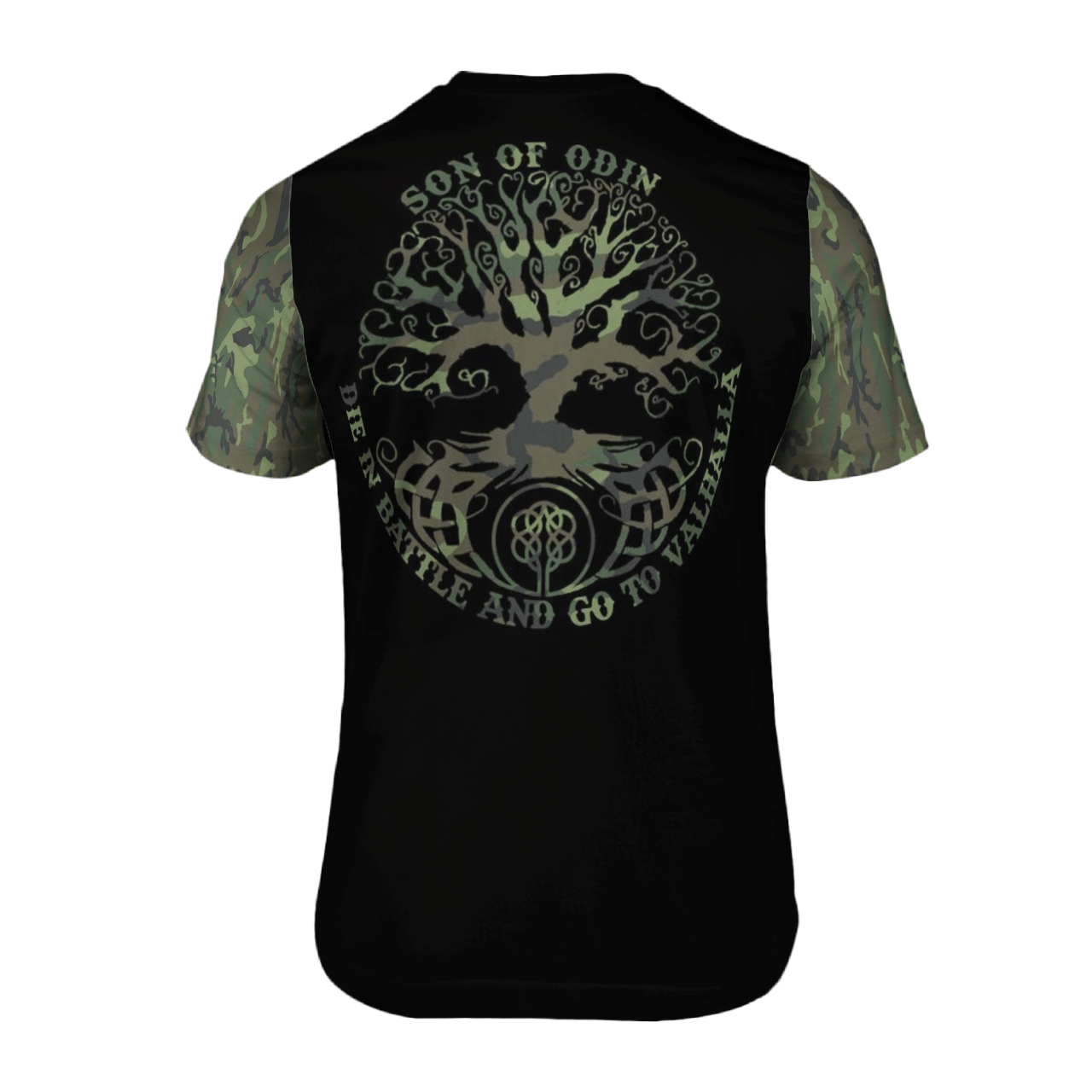 Green Camo Skull Son Of Odin Die In Battle And Go In Valhalla 3D Shirt Green Camo Skull Son Of Odin Die In Battle And Go In Valhalla 3D Shirt