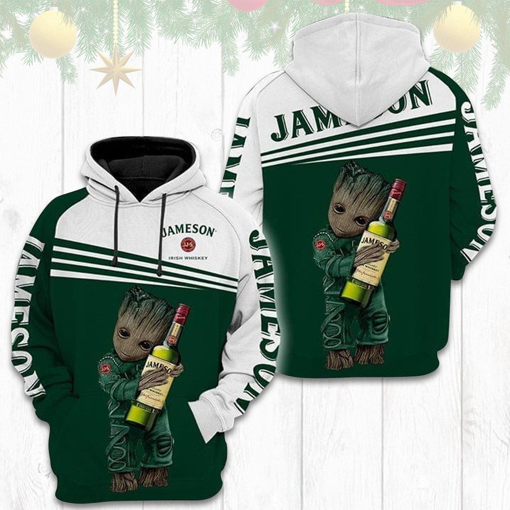 Groot Hug Jameson Irish Whiskey 3D Hoodie Groot Hug Jameson Irish Whiskey 3D Hoodie