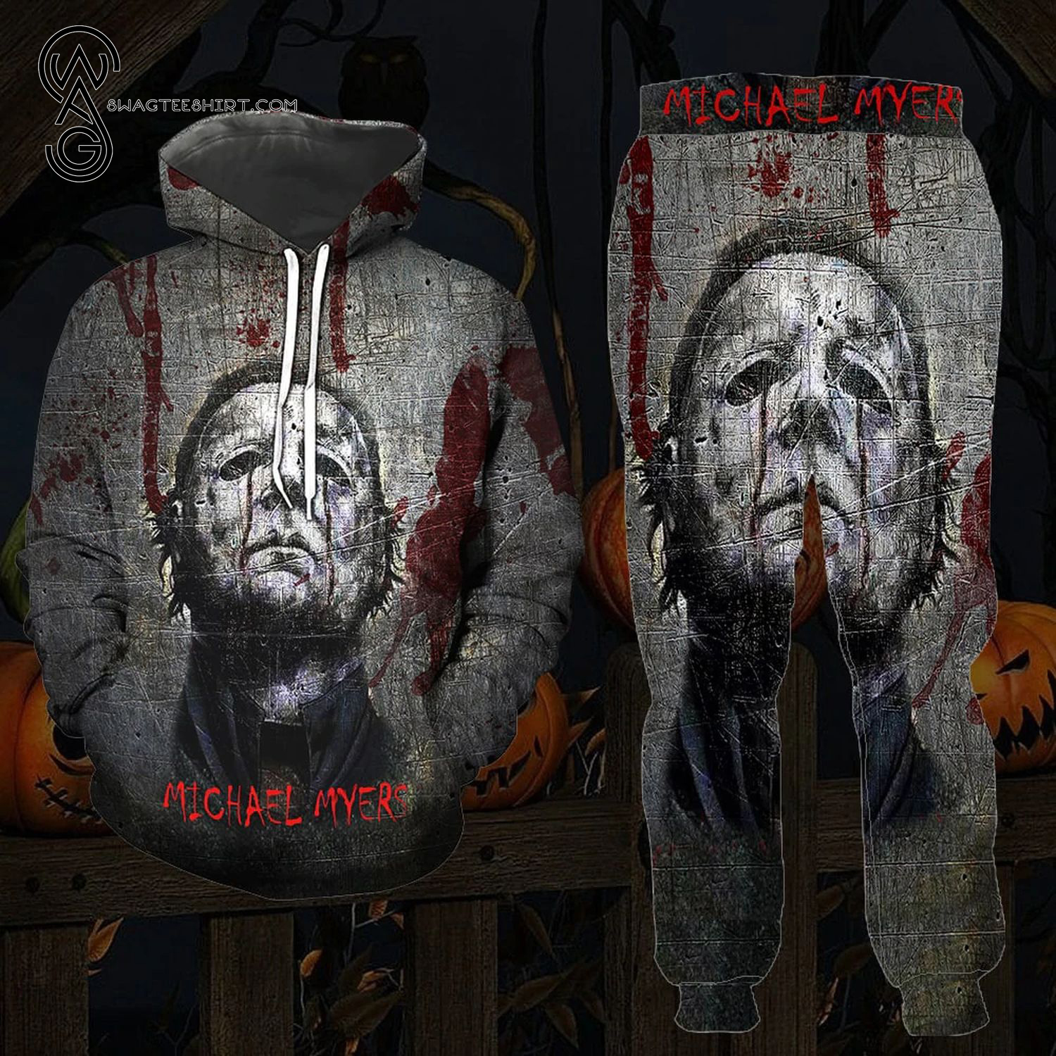 Halloween Night Michael Myers Full Print Combo Hoodie And Sweatpants Halloween Night Michael Myers Full Print Combo Hoodie And Sweatpants
