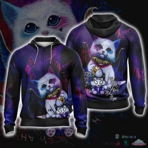Harley Quinn Cute Cat Unisex 3D T Shirt Zip Hoodie Hot Sale 2024