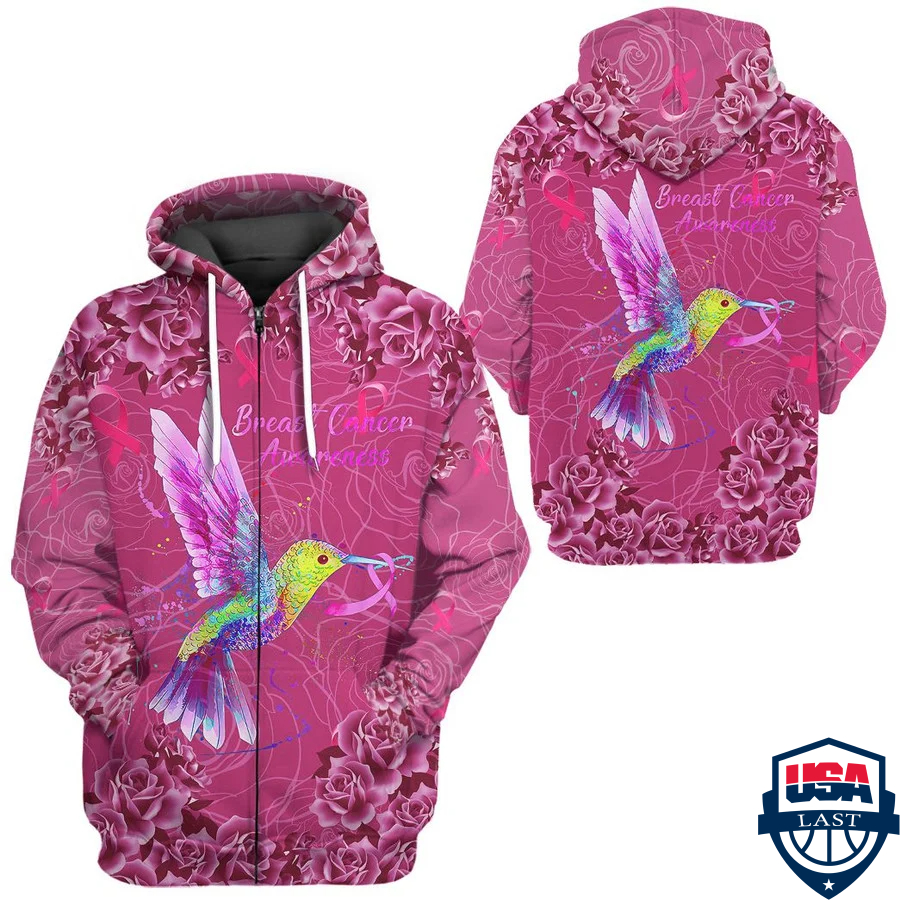 Hummingbird Breast Cancer Awareness 3D Hoodie Apparel Hummingbird Breast Cancer Awareness 3D Hoodie Apparel