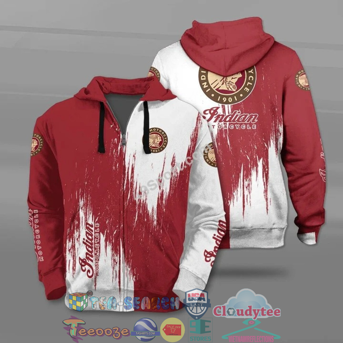 Indian Motorcycle All Over Printed T-Shirt Hoodie Indian Motorcycle All Over Printed T-Shirt Hoodie