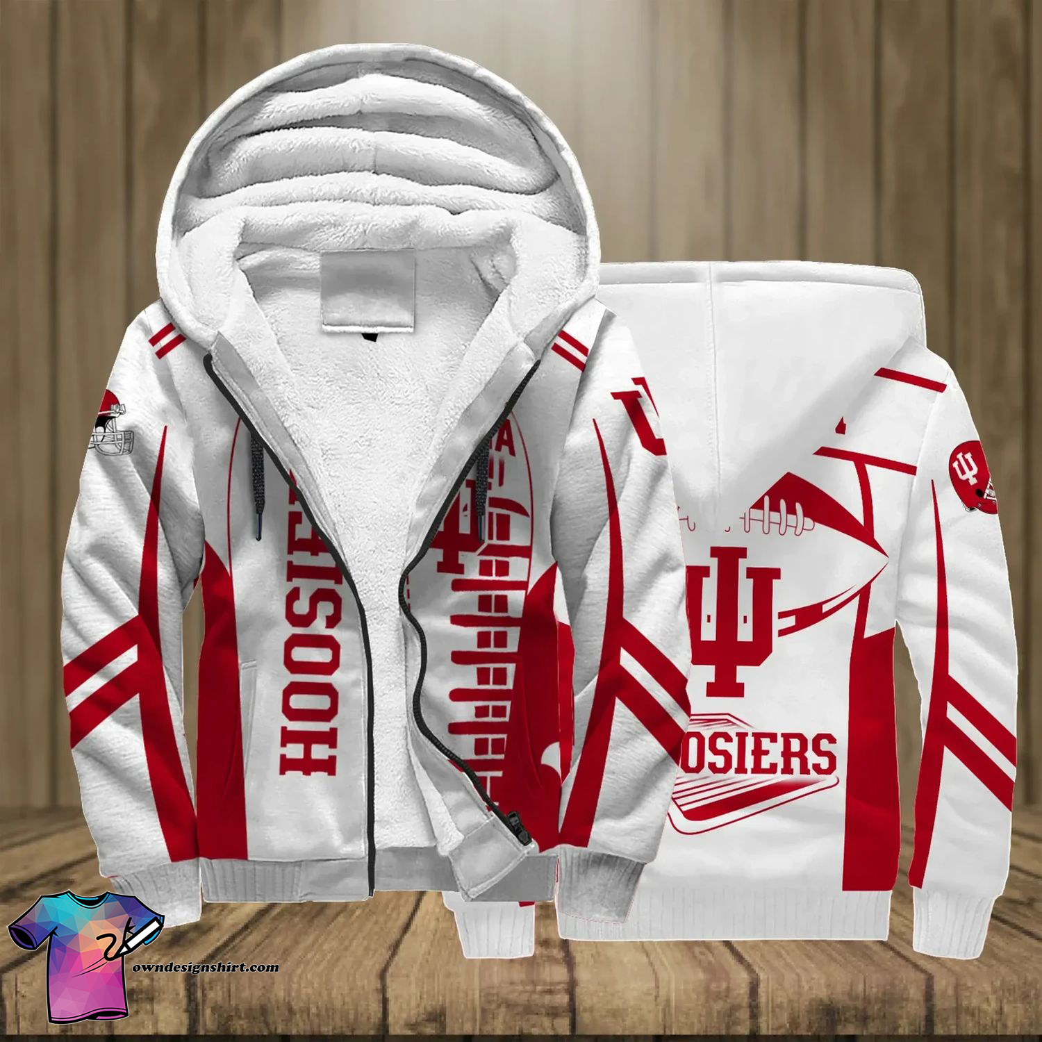 Indiana Hoosiers Basketball Team Full Print Fleece Hoodie Indiana Hoosiers Basketball Team Full Print Fleece Hoodie