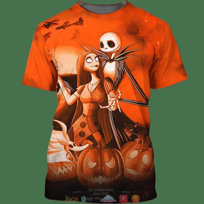 Jack Skelington And Sally Halloween Night 3D Shirt Jack Skelington And Sally Halloween Night 3D Shirt
