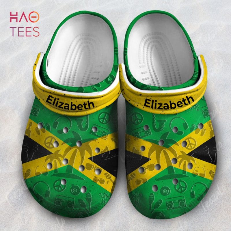 Jamaica Flag Personalized Clogs Shoes With Your Name Jamaica Flag Personalized Clogs Shoes With Your Name
