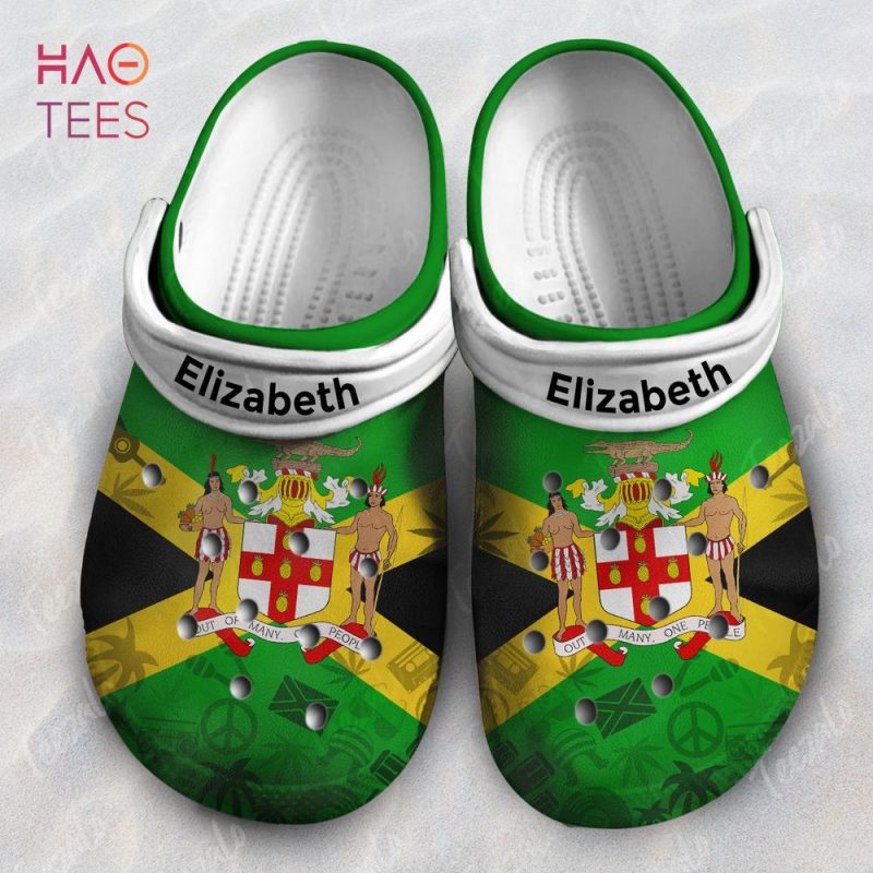 Jamaica Flag With Symbols Around Personalized Clogs Shoes Jamaica Flag With Symbols Around Personalized Clogs Shoes