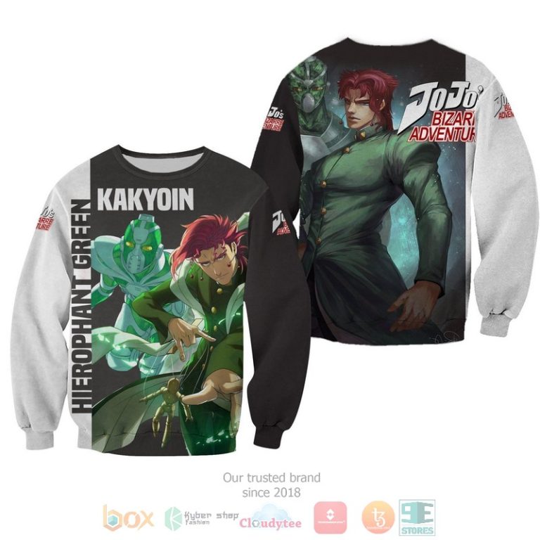 Kakyoin-Hierophant-Green-JojoS-Bizarre-Adventure-3D-Hoodie-Bomber-Jacket-2