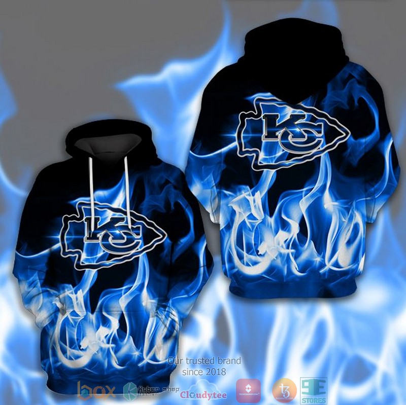Kansas City Chiefs Nfl Logo Black Blue 3D Hoodie Kansas City Chiefs Nfl Logo Black Blue 3D Hoodie