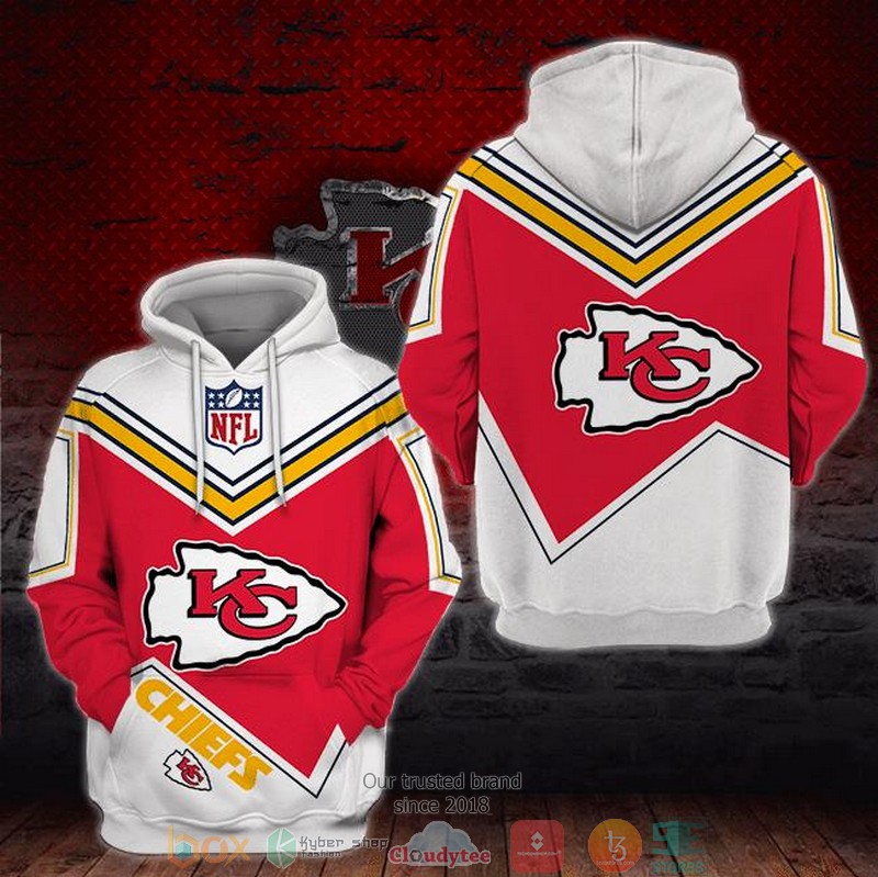 Kansas City Chiefs Nfl Logo Red White 3D Hoodie Kansas City Chiefs Nfl Logo Red White 3D Hoodie