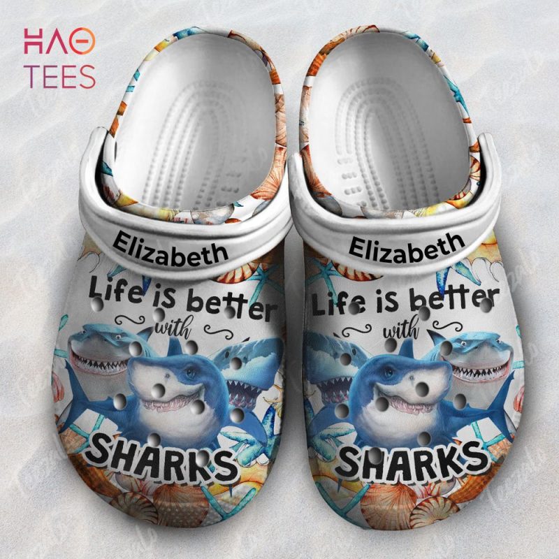 Life Is Better With Sharks Personalized Crocs Shoes Life Is Better With Sharks Personalized Crocs Shoes