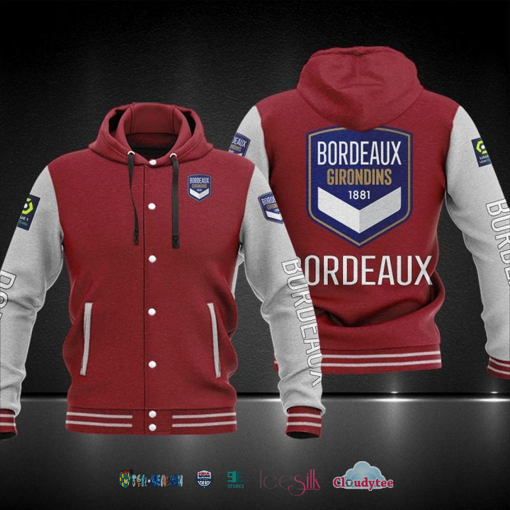 Ligue 1 Girondins De Bordeaux Baseball Hoodie Jacket Ligue 1 Girondins De Bordeaux Baseball Hoodie Jacket