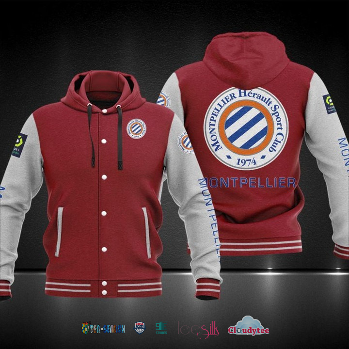 Ligue 1 Montpellier Hsc Baseball Hoodie Jacket Ligue 1 Montpellier Hsc Baseball Hoodie Jacket