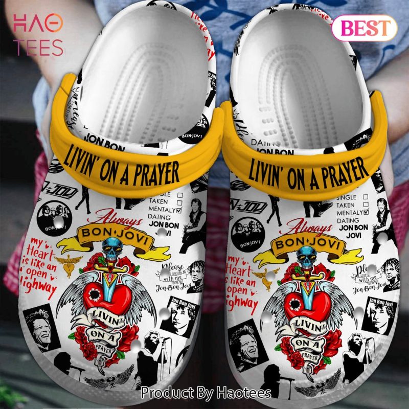Livin? on a Prayer Bon Jovi Music Crocs Crocband Clogs Shoes Comfortable For Men Women and Kids Livin? on a Prayer Bon Jovi Music Crocs Crocband Clogs Shoes Comfortable For Men Women and Kids