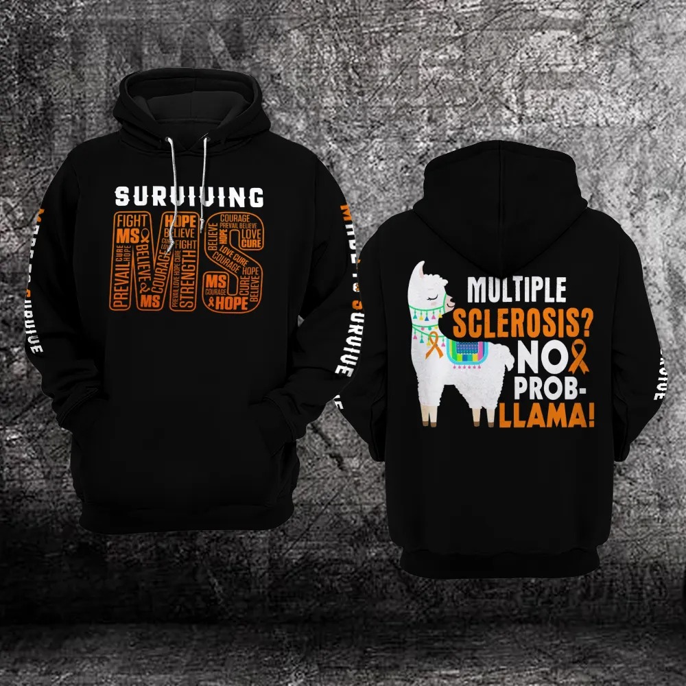 Llama Surviving Ms Multiple Sclerosis Awareness 3D Hoodie – Limited Edition Llama Surviving Ms Multiple Sclerosis Awareness 3D Hoodie – Limited Edition