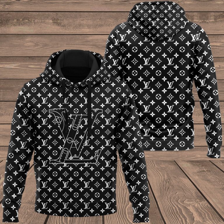 Louis-Vuitton-Black-Pattern-Hoodie-Bomber-Jacket-2