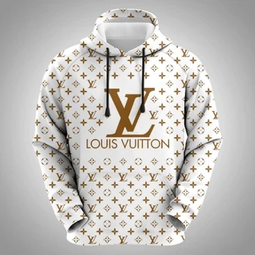 Louis Vuitton Brown White Pattern 3D Hoodie Louis Vuitton Brown White Pattern 3D Hoodie