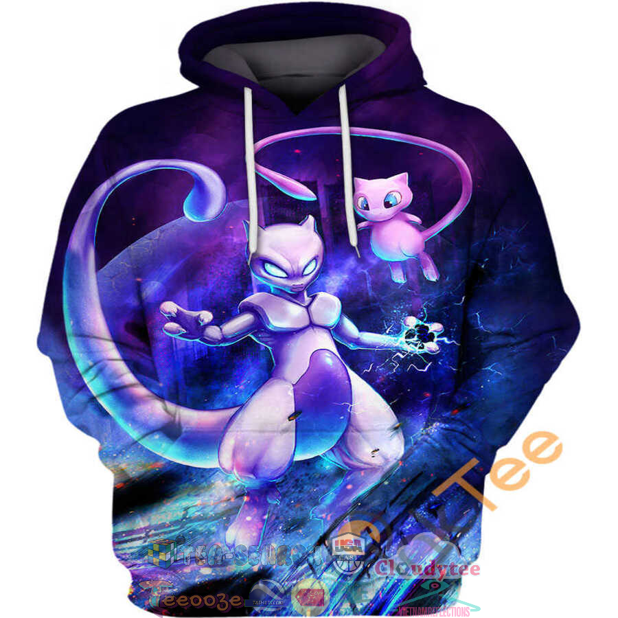 Mewtwo Psychic Attack Pokemon Hoodie 3D Mewtwo Psychic Attack Pokemon Hoodie 3D