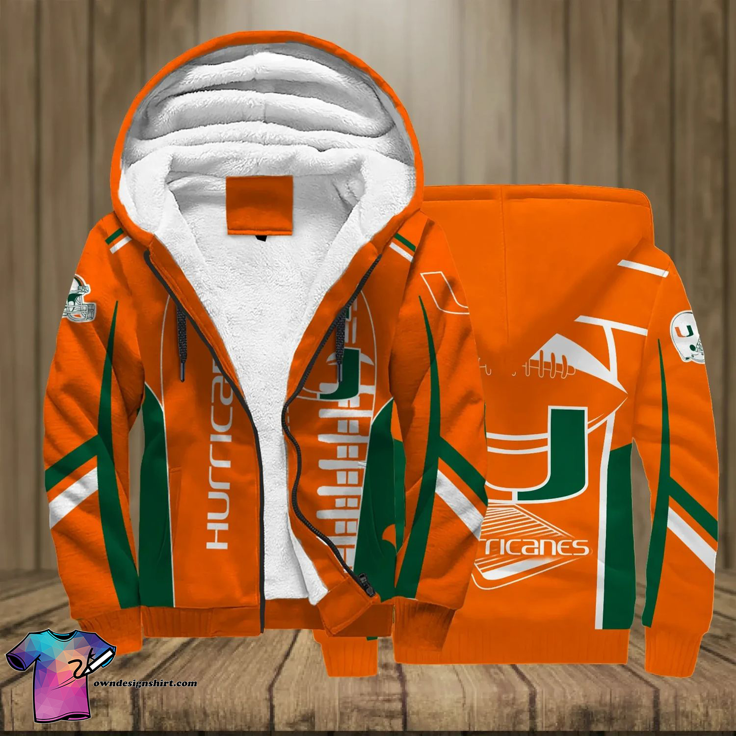 Miami Hurricanes Football Team Full Print Fleece Hoodie Miami Hurricanes Football Team Full Print Fleece Hoodie