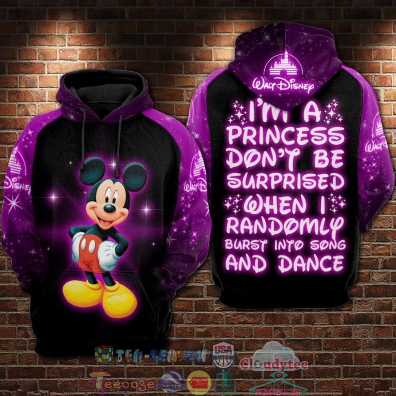 Mickey Mouse I M A Disney Princess 3D Hoodie Hot Sale 2024