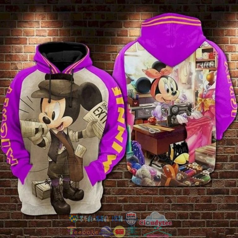 Mickey-Mouse-Newspaper-Minnie-Mouse-Sewing-3D-Hoodie-1