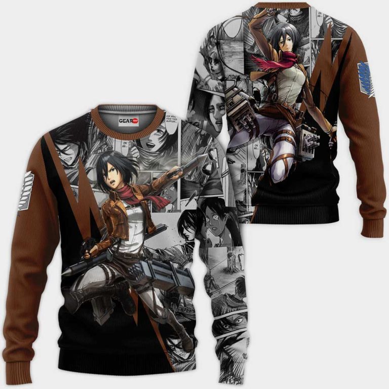 Mikasa-Ackerman-Custom-Attack-On-Titan-Anime-3D-Hoodie-Bomber-Jacket-2