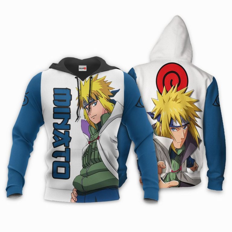 Minato Namikaze Naruto Anime 3D Hoodie Bomber Jacket Hot Sale 2024