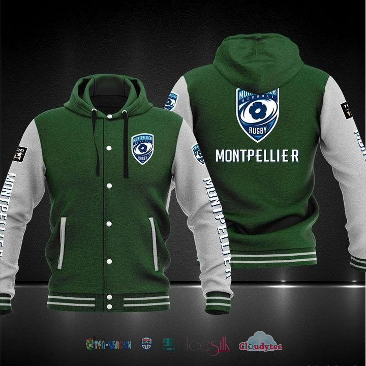 Montpellier Herault Rugby Baseball Hoodie Jacket Montpellier Herault Rugby Baseball Hoodie Jacket