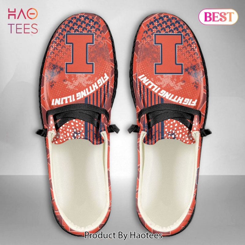 NCAA Illinois Fighting Illini Custom Name Hey Dude Shoes 03 M7 NCAA Illinois Fighting Illini Custom Name Hey Dude Shoes 03 M7