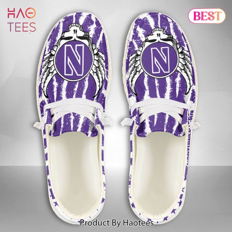 NCAA Northwestern Wildcats Custom Name Hey Dude Shoes NCAA Northwestern Wildcats Custom Name Hey Dude Shoes
