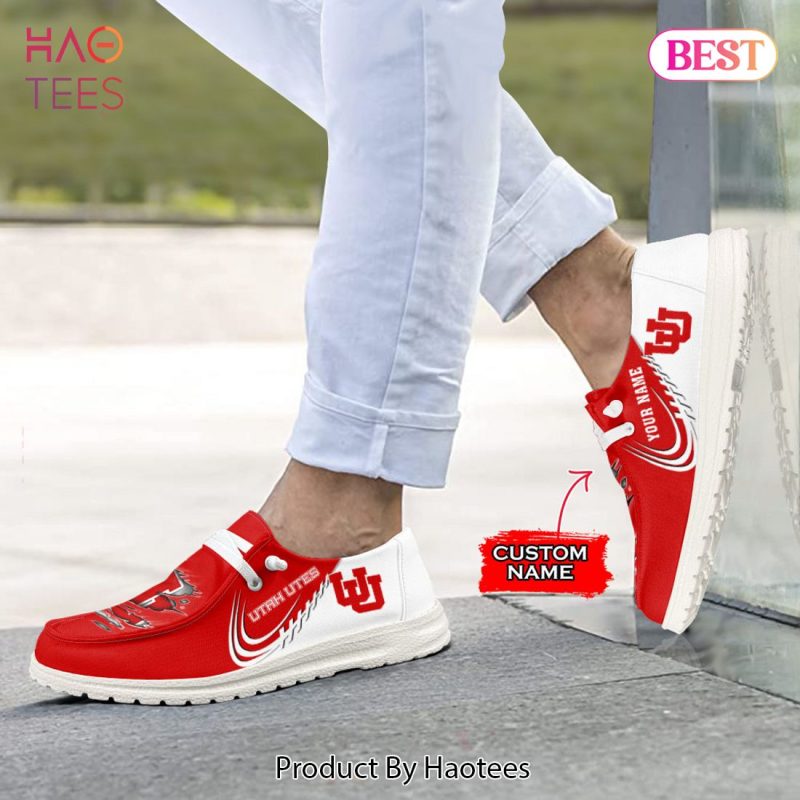 NCAA Utah Utes Custom Name Hey Dude Shoes 06 NCAA Utah Utes Custom Name Hey Dude Shoes 06
