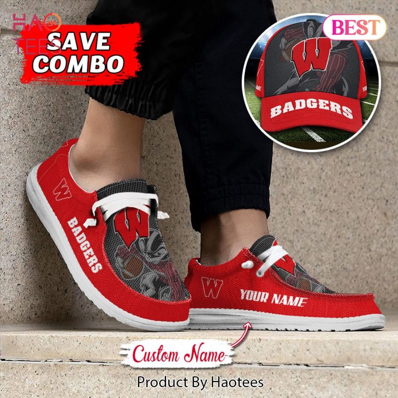 NCAA Wisconsin Badgers Custom Name Hey Dude Shoes NCAA Wisconsin Badgers Custom Name Hey Dude Shoes