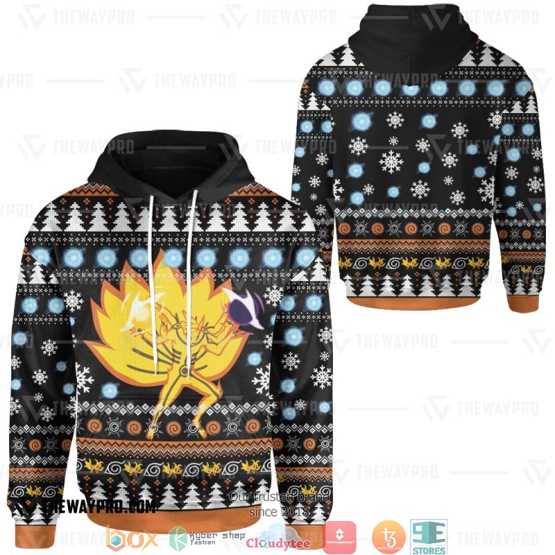 Naruto Shippuden Asura Kurama Mode Christmas Ugly Pattern Hoodie Naruto Shippuden Asura Kurama Mode Christmas Ugly Pattern Hoodie