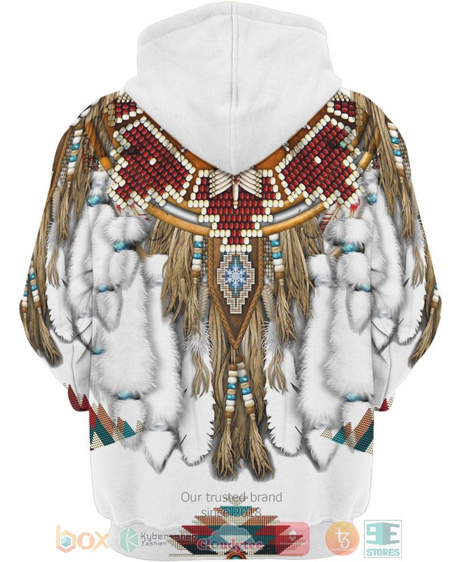 Native-American-White-3D-Hoodie-2