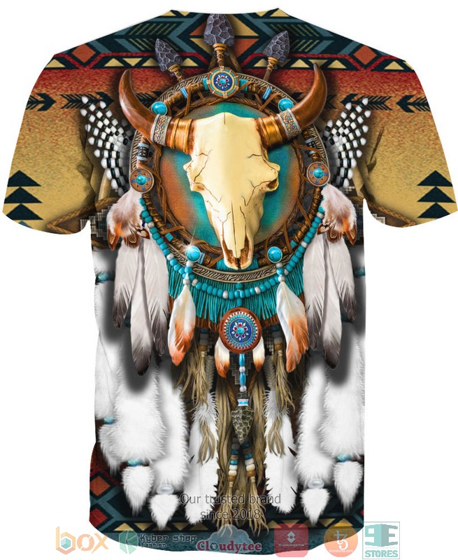 Native Bison Skull Dreamcatcher 3D Shirt Native Bison Skull Dreamcatcher 3D Shirt