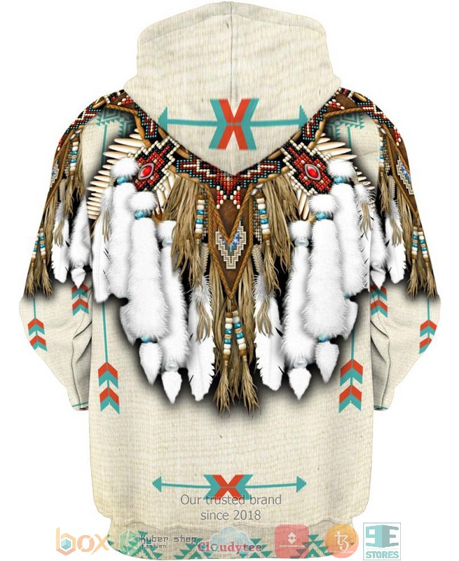 Native-Dreamcatcher-Patterns-White-3D-Hoodie-2