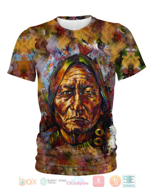 Native Old American Brown 3D Shirt Native Old American Brown 3D Shirt