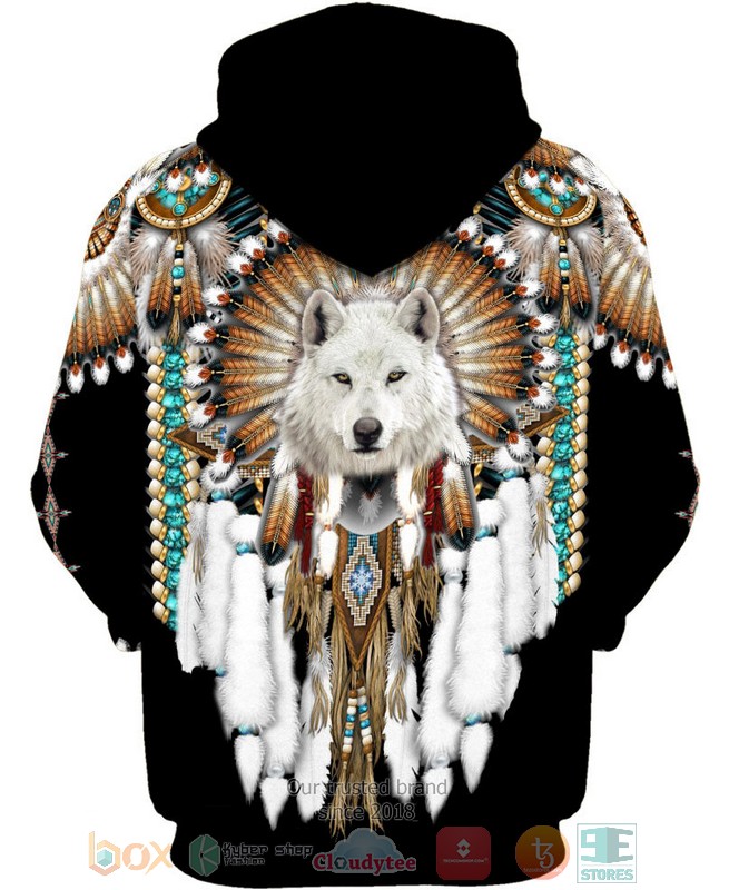 Native-Wolf-Black-3D-Shirt-Hoodie-3