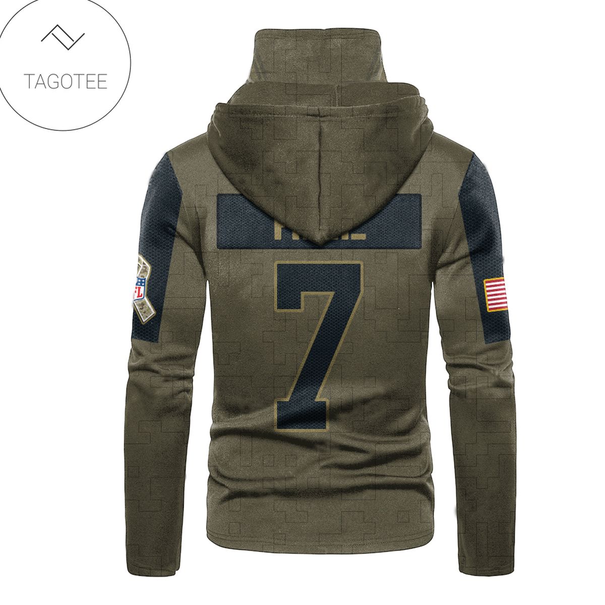 New Orleans Saints Number 7 Taysom Hill Mask Hoodie New Orleans Saints Number 7 Taysom Hill Mask Hoodie