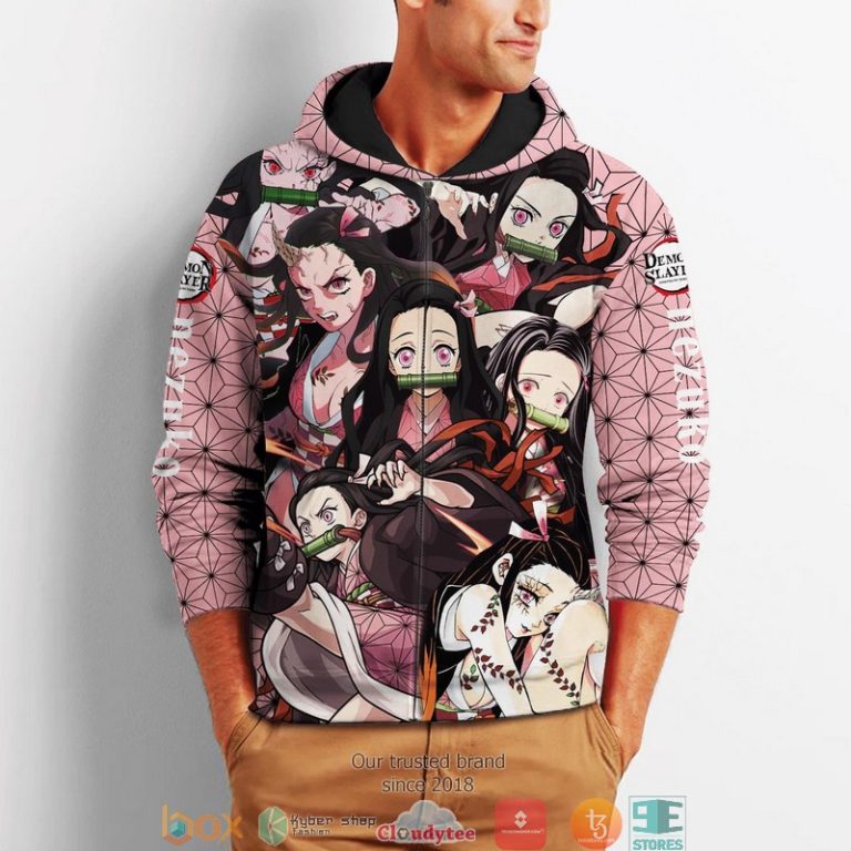 Nezuko-Kimetsu-Anime-Merch-3D-Hoodie-Zip-Hoodie-2