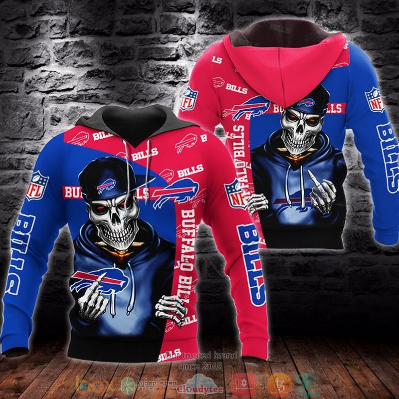 Nfl Buffalo Bills Skeleton 3D Hoodie Hot Sale 2024